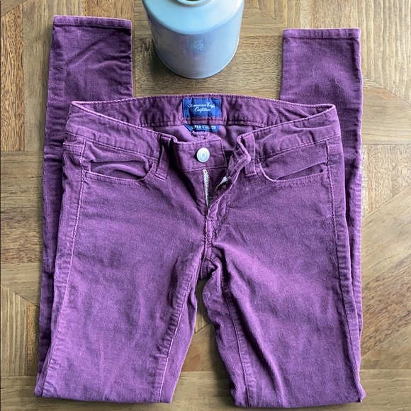 American Eagle Outfitters plum corduroy jeggings - Picture 2 of 5